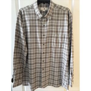 Men's Duck Head Flannel‎ Shirt 2XL Gorgeous Gray Blue Gold Flannel Plaid